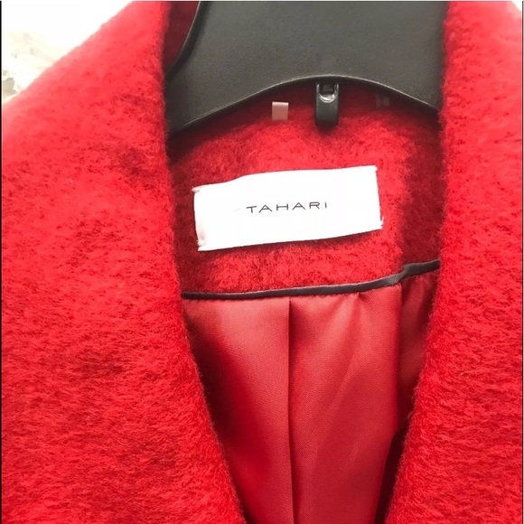 T tahari wool poppy red coat outer wear NWT - Picture 7 of 8